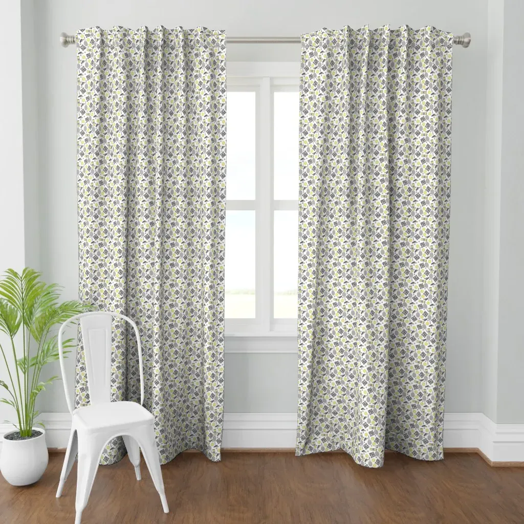 Tennis Sports Single Curtain Panel - Yellow product