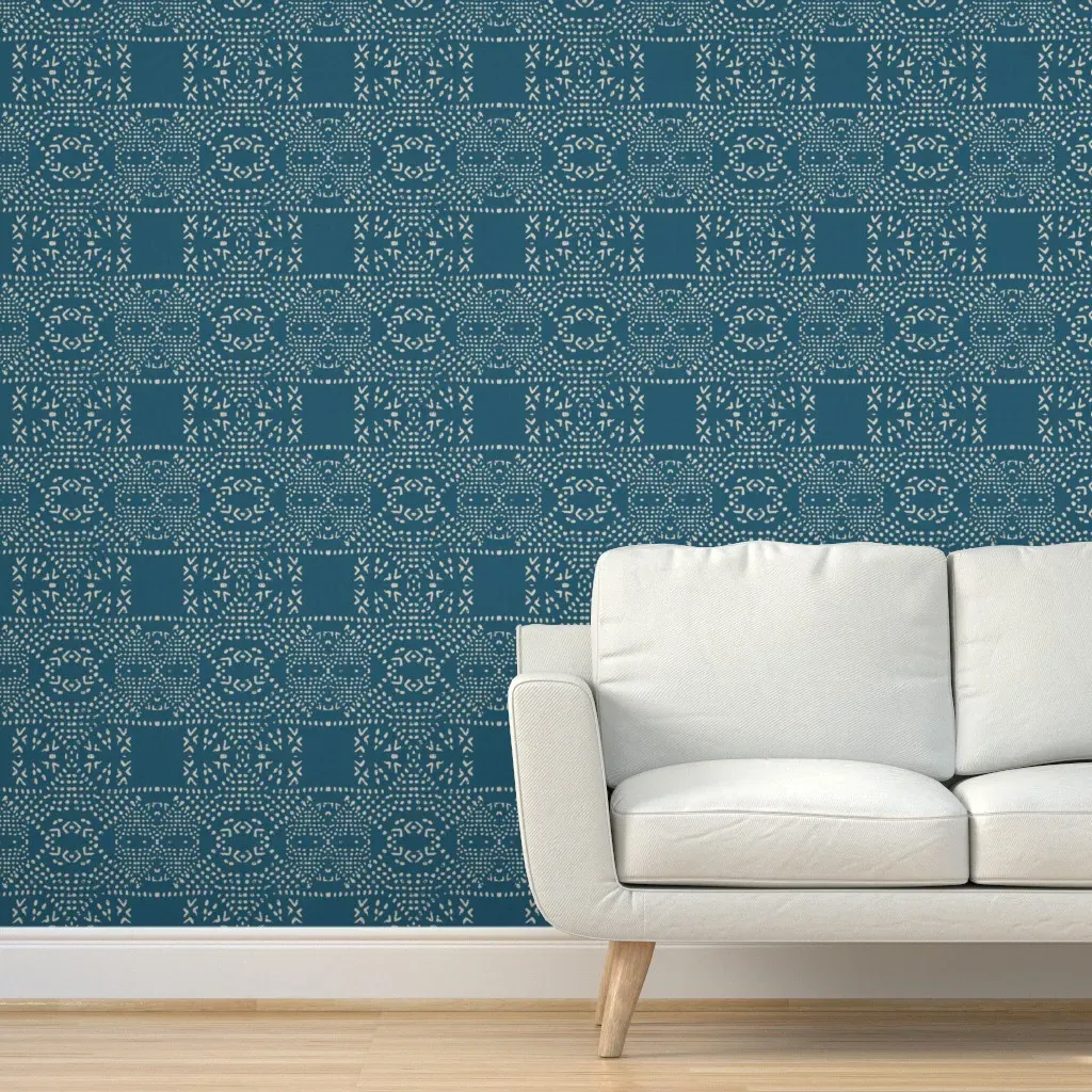 Terra Boho Peel and Stick Wallpaper - Indigo product