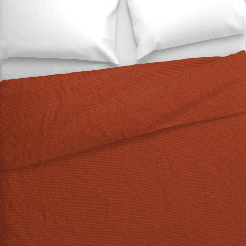 Terra Cotta Printed Solid Duvet Cover - Russet alternate view