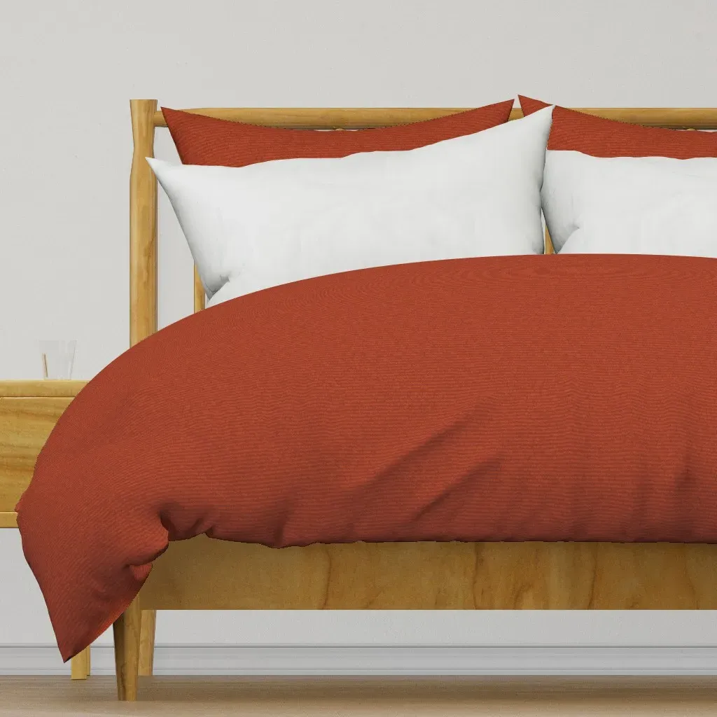 Terra Cotta Printed Solid Duvet Cover - Russet product
