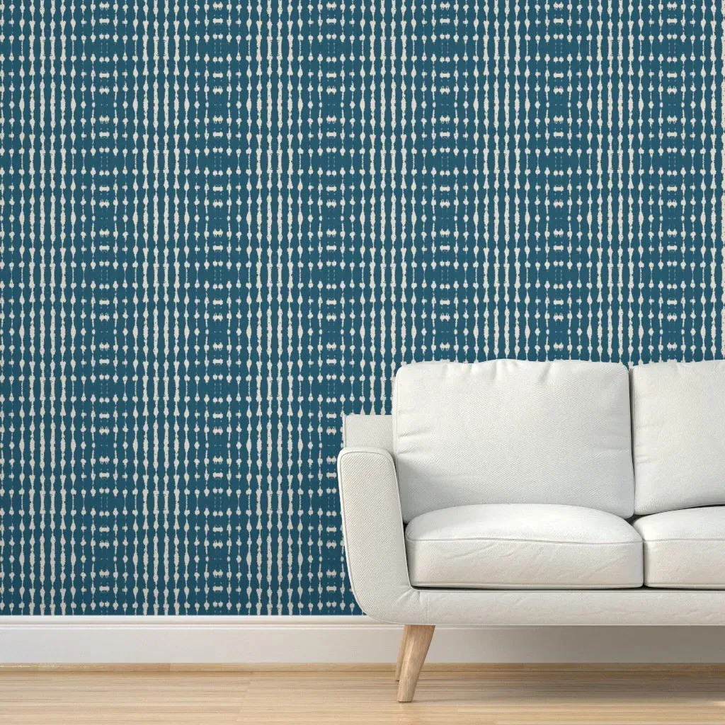 Terra Dot Stripe Peel and Stick Wallpaper - Indigo product