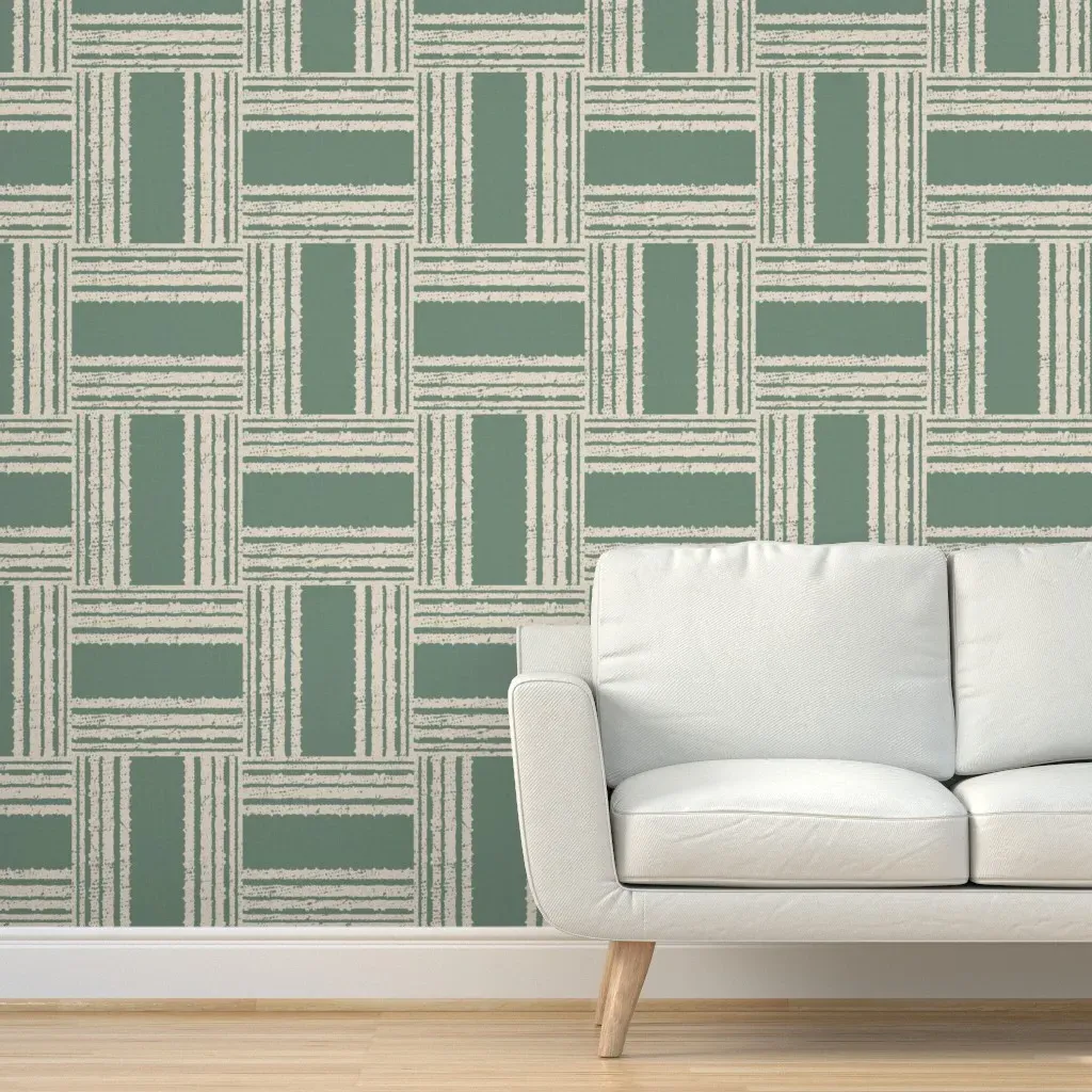 Terra Multi Stripe Peel and Stick Wallpaper - Sage Green product