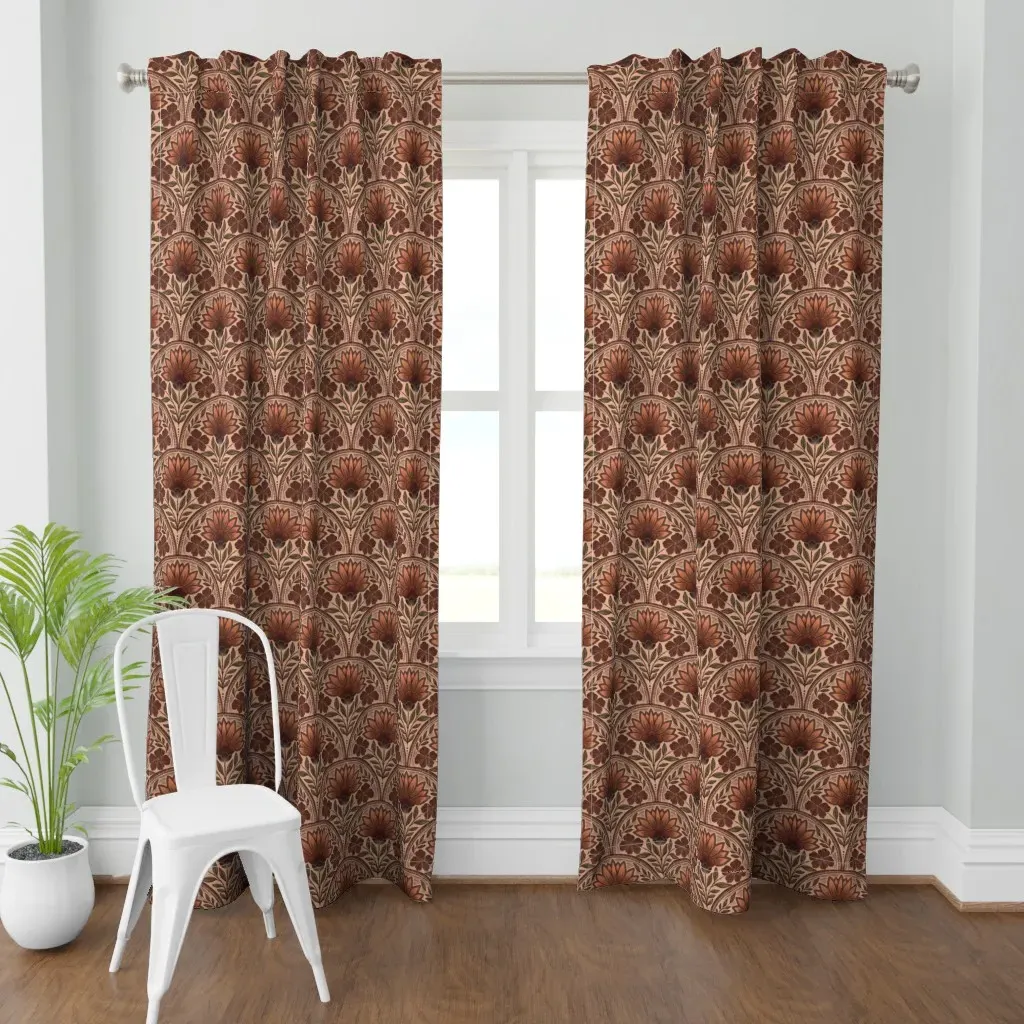 Terracotta Blossoms Curtain Panel - Terracotta product