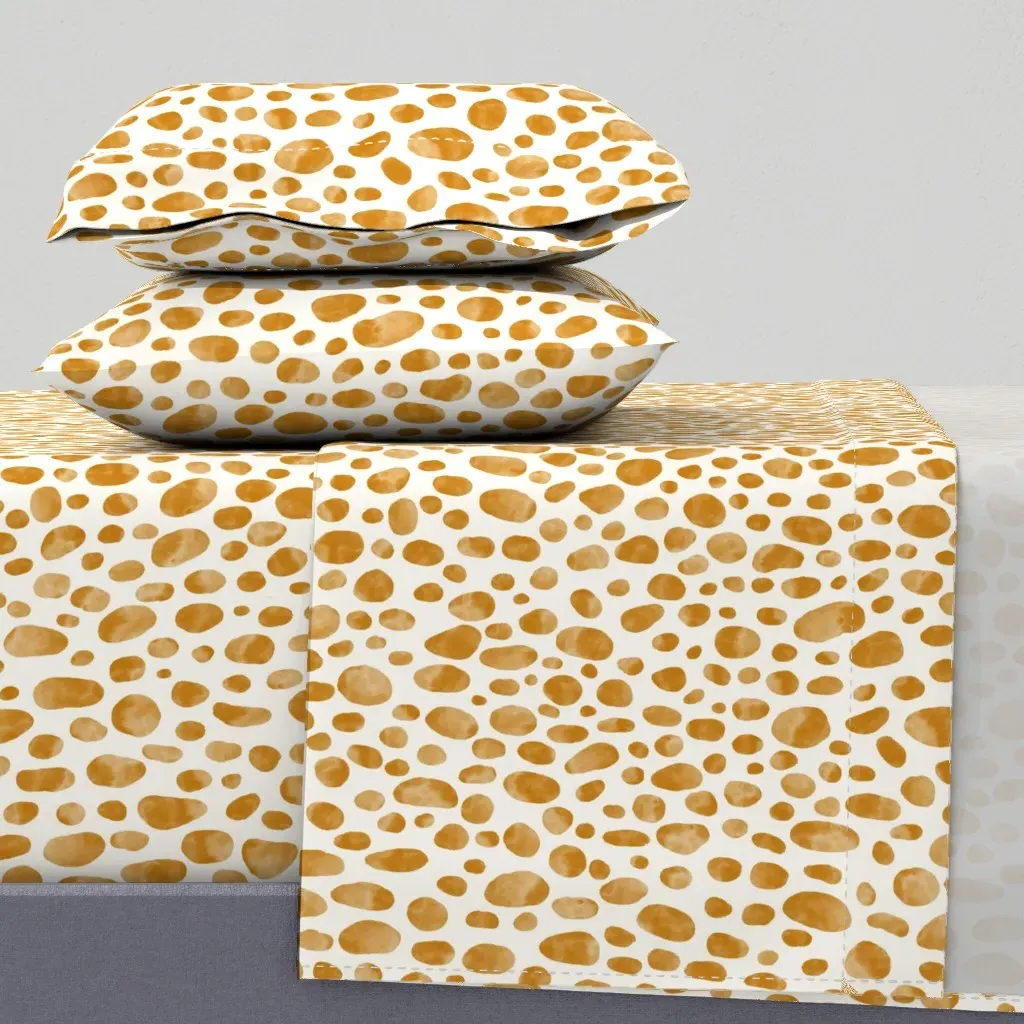 Terracotta Orange Watercolor Leopard Spots Twin Sheet Set product