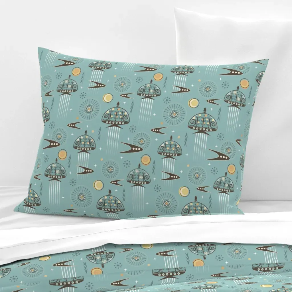 Terraformer Dreamin' Standard Knife Edge Pillow - Teal, Cotton Sateen product