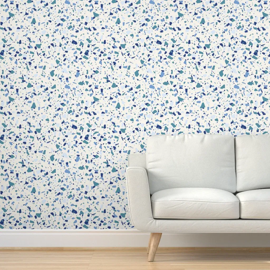 Terrazzo Peel and Stick Removable Wallpaper - Blue product