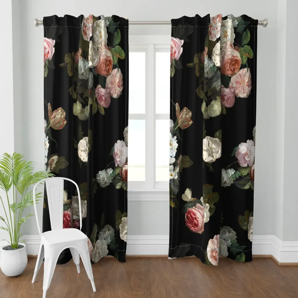 Tessa Floral Large Scale Curtain Panel - Pink product