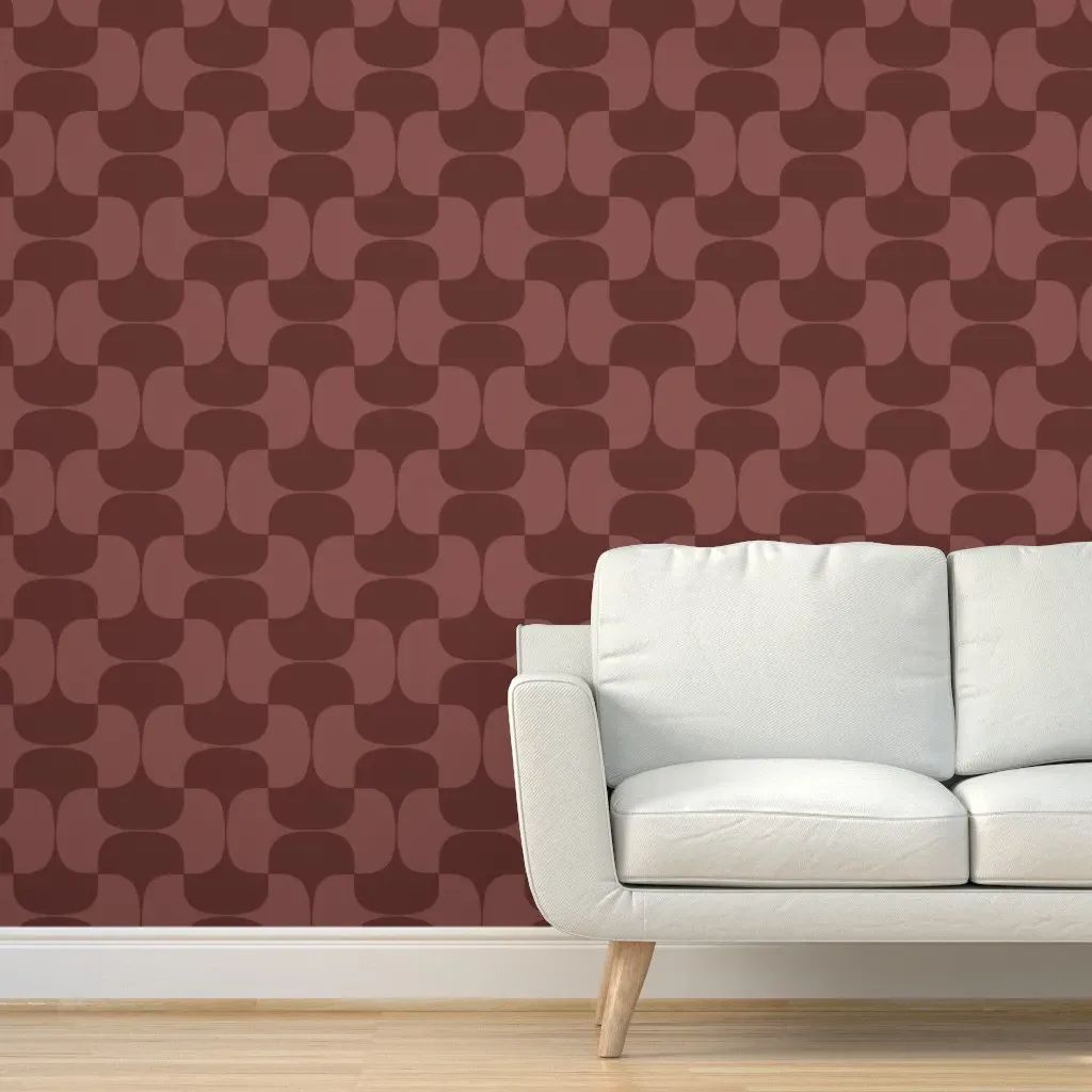 Tesselate Toile Peel and Stick Wallpaper - Rust Red product