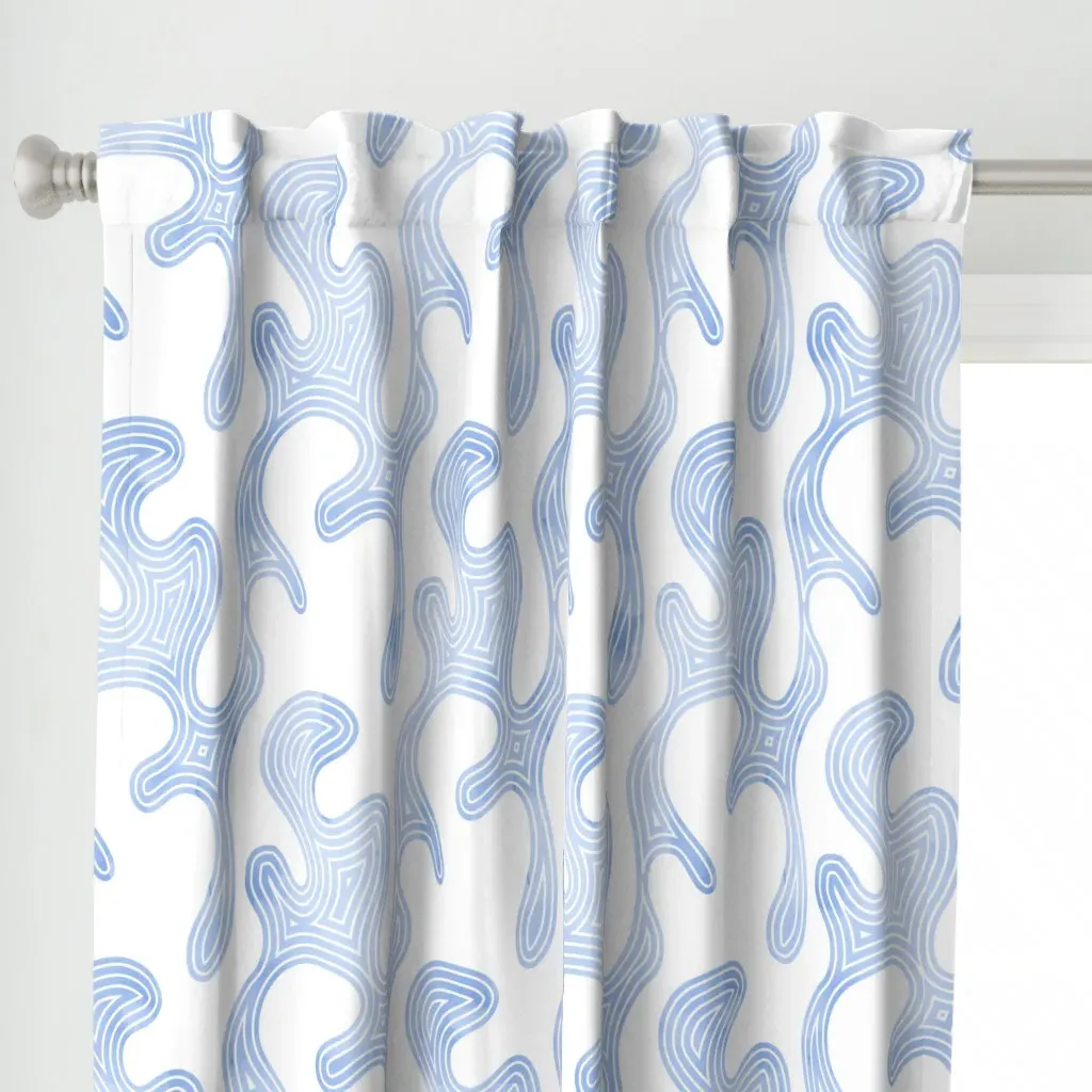 Tessellated Tranquility Curtain Panel - Light Blue alternate view