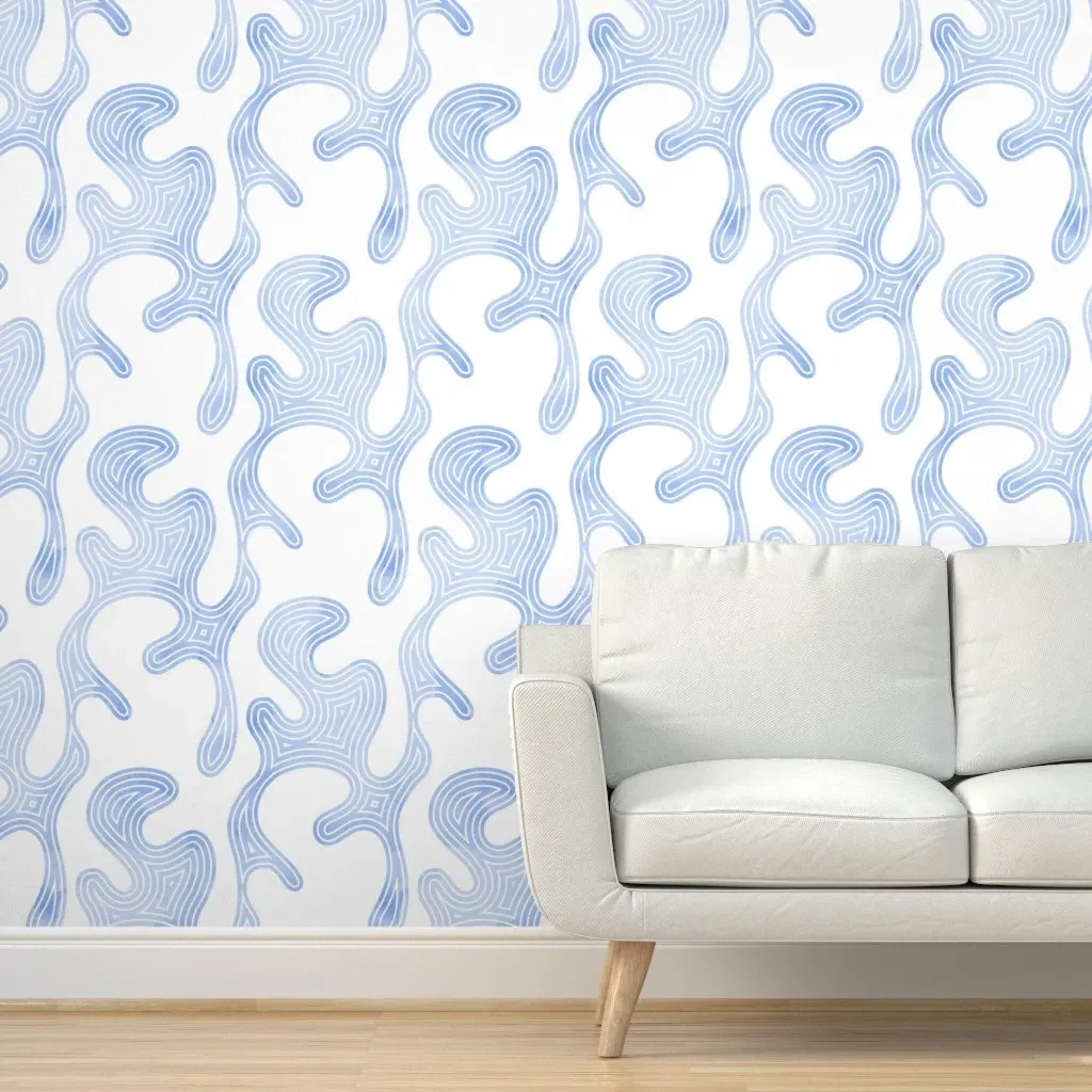 Tessellated Tranquility Peel and Stick Wallpaper - Blue, White product