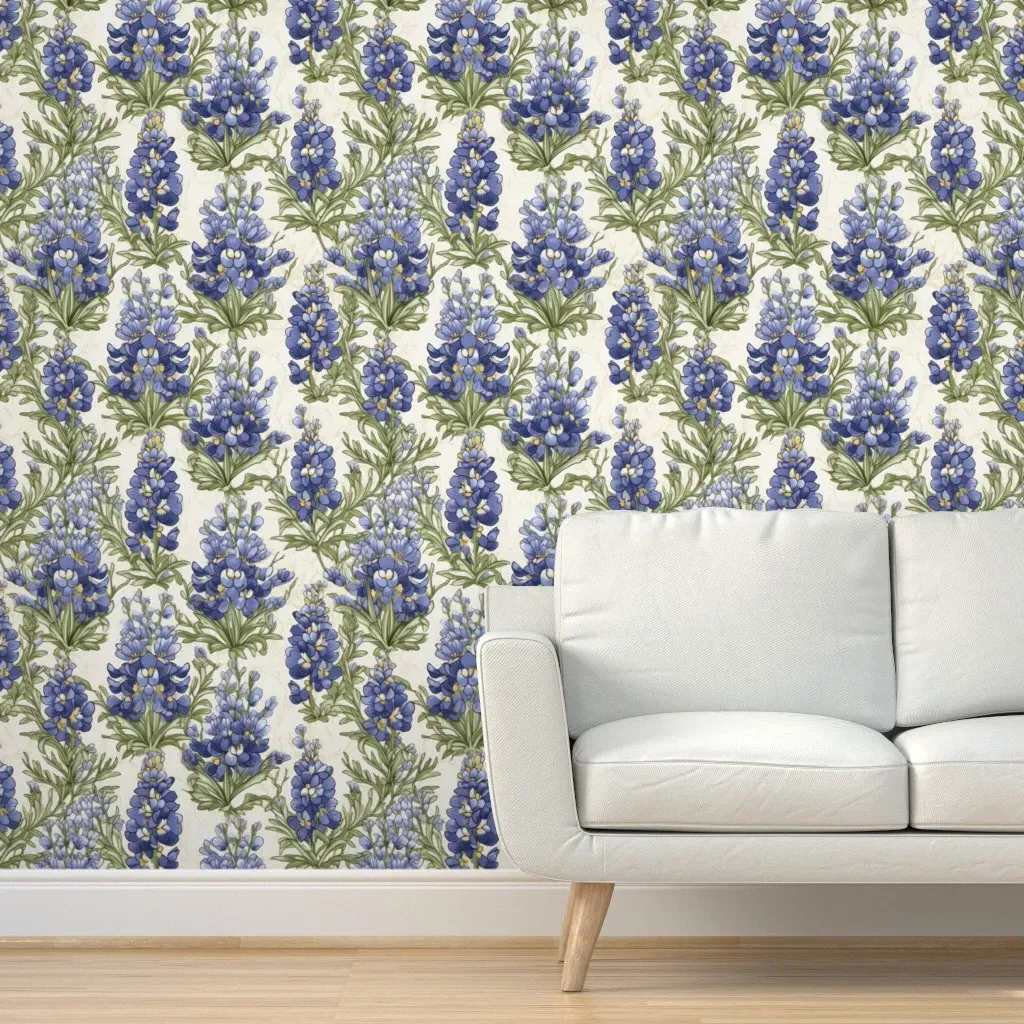 Texas Bluebonnets Peel and Stick Wallpaper - Blue product