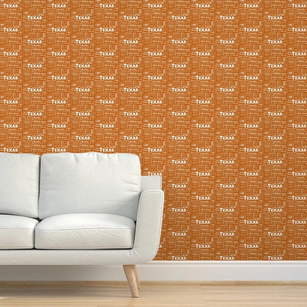 Texas Cities Peel and Stick Wallpaper - Burnt Orange product