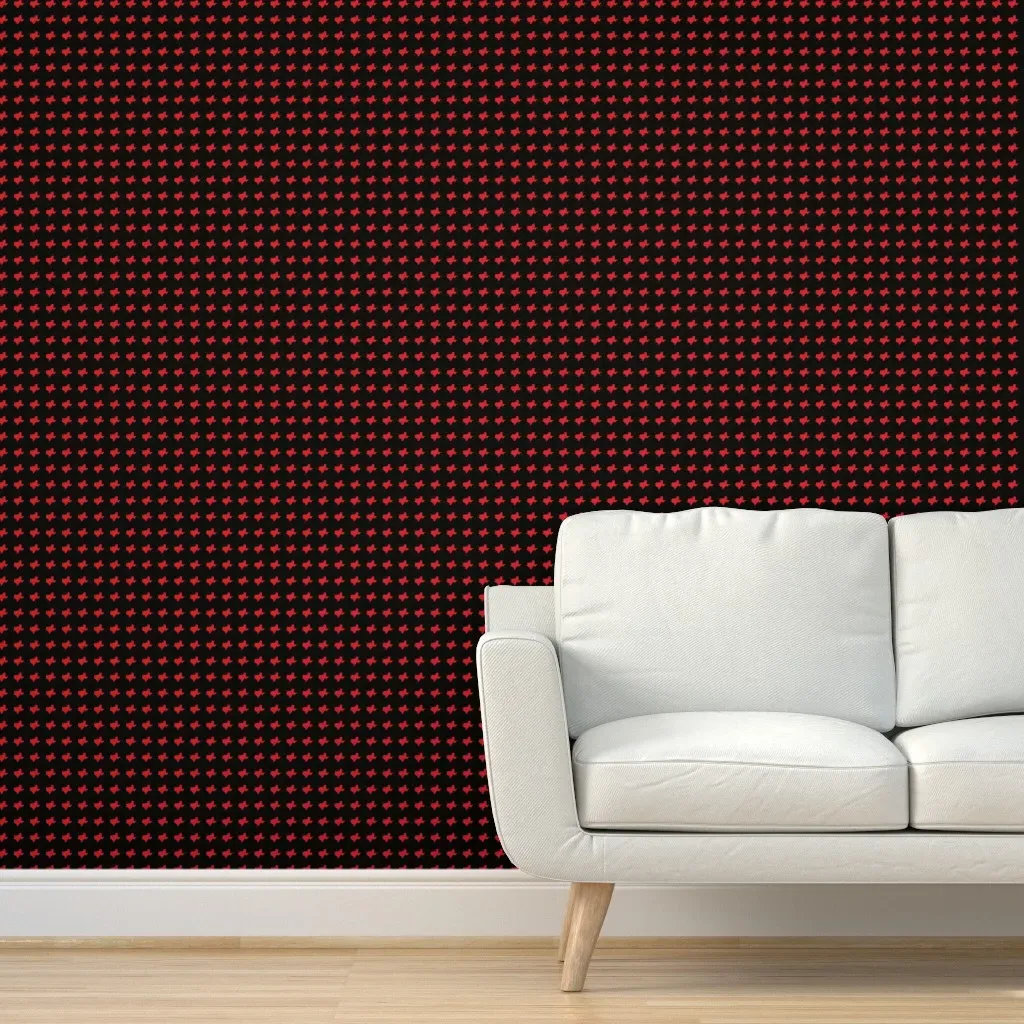 Texas Tech School Color Print Peel and Stick Wallpaper - Red, Black product