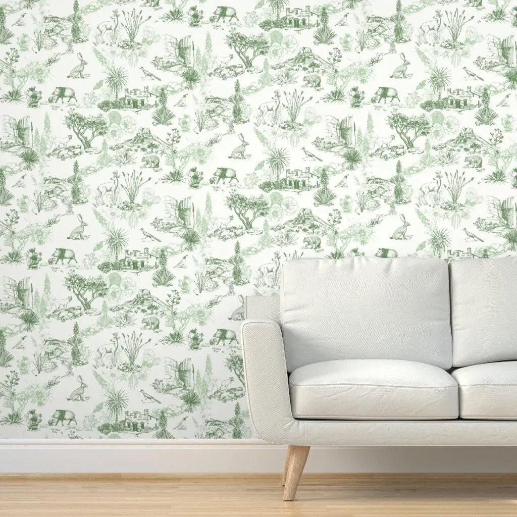 Texas Toile Big Bend Peel and Stick Wallpaper - Sage Green product