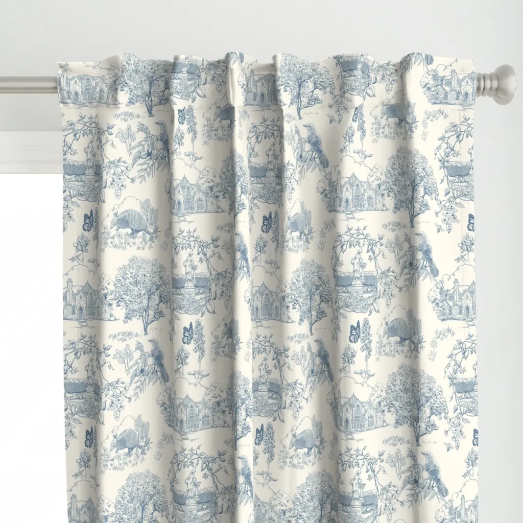 Texas Toile Curtain Panel - Blue alternate view