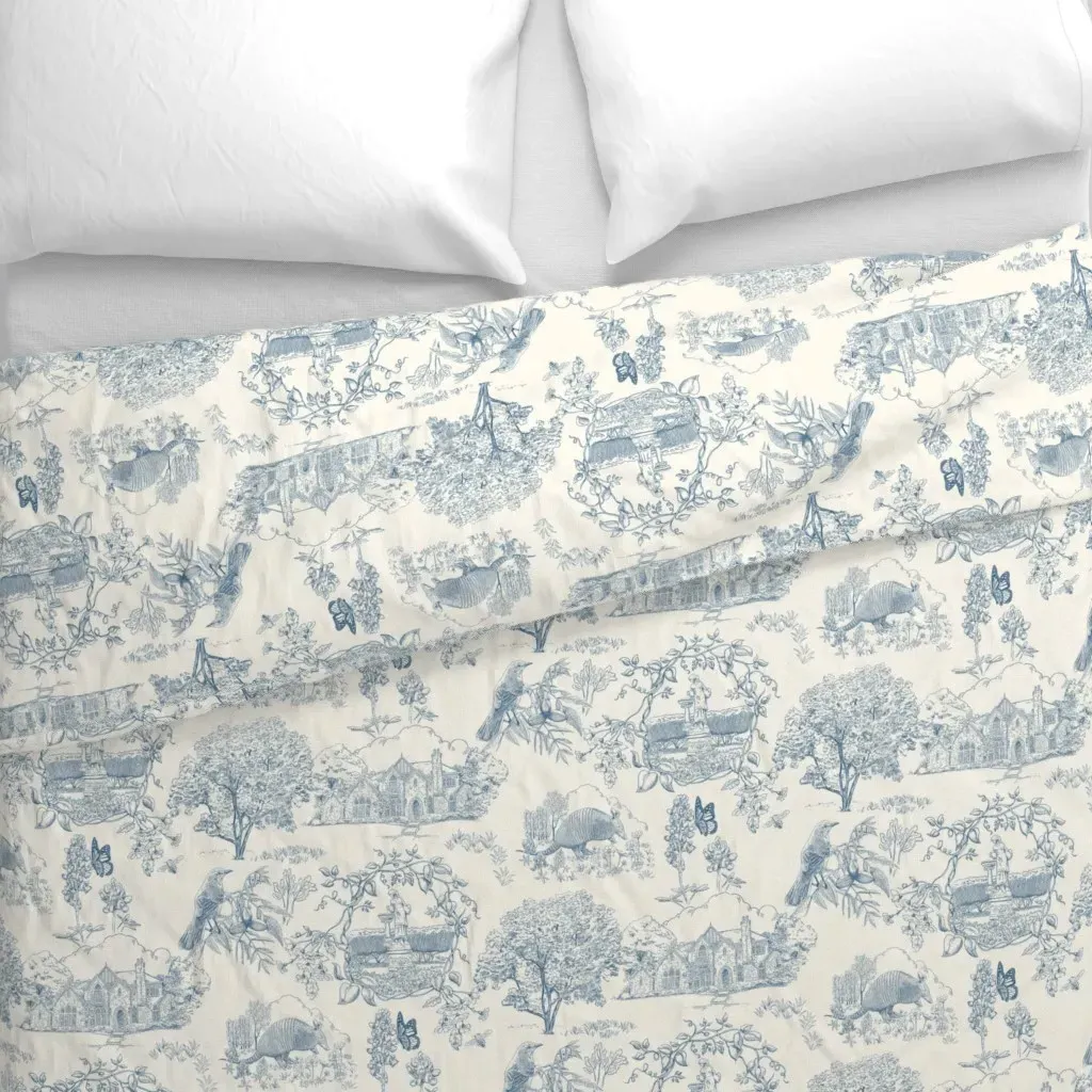 Texas Toile Duvet Cover - Blue alternate view
