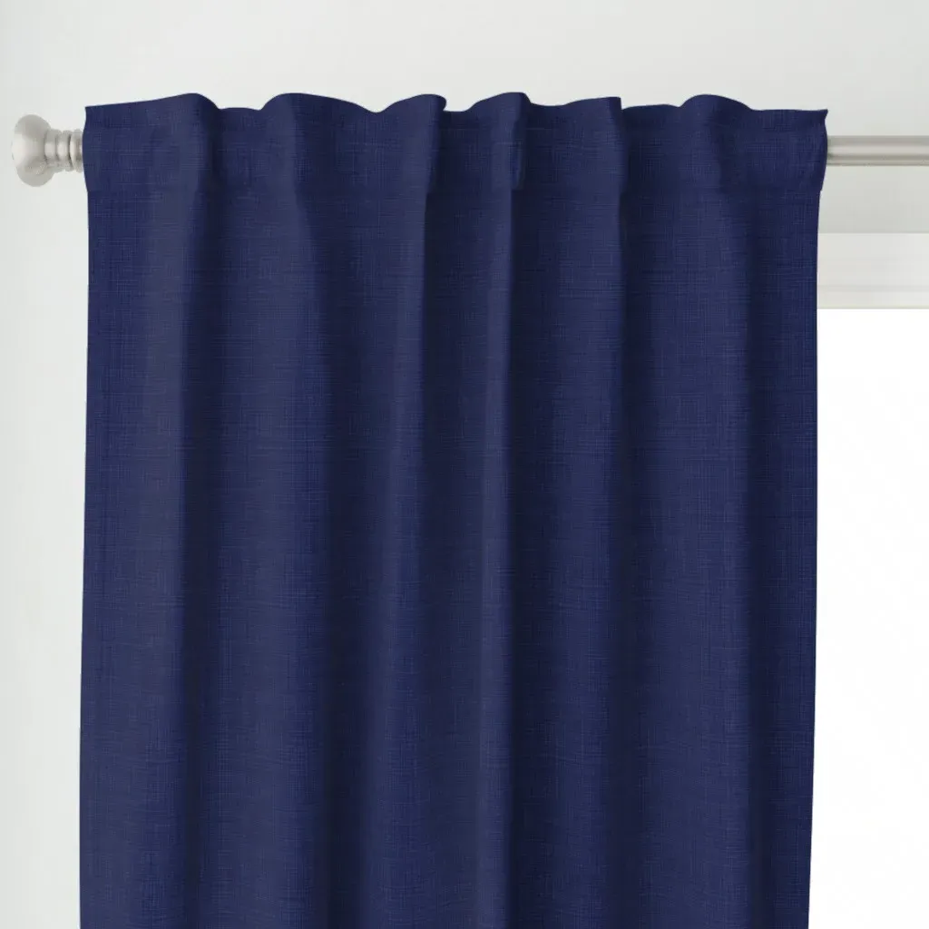 Texture Dark Navy Curtain Panel - Deep Blue alternate view