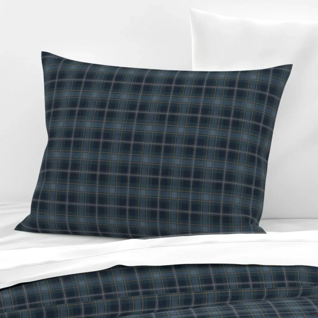 Texture Plaid Standard Knife Edge Cushion - Navy Blue, Cotton Sateen product