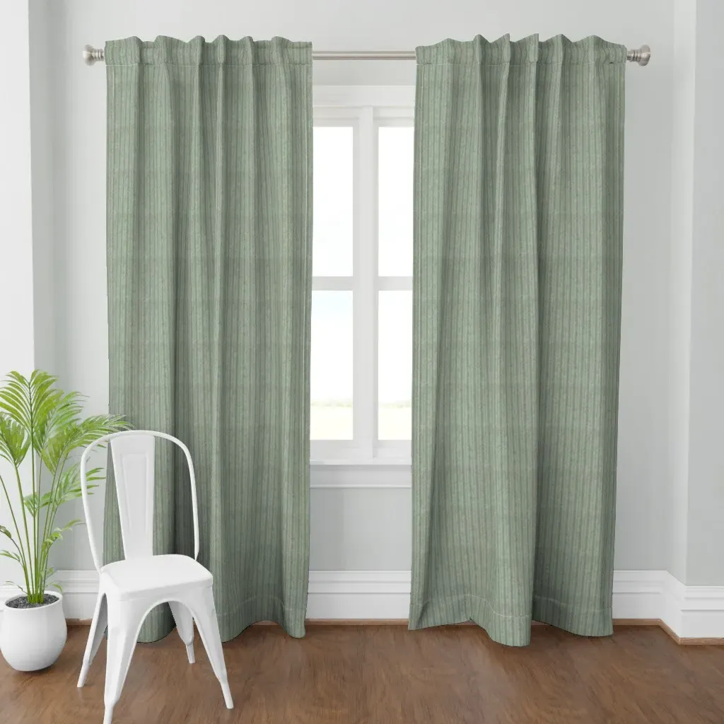 Textured Chevron Lines Curtain Panel - Sage Green product