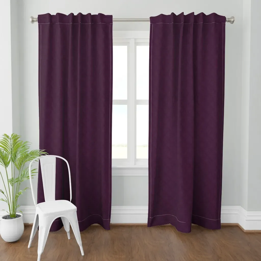 Textured Curtain Panel - Deep Plum product