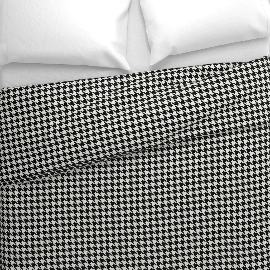 Textured Houndstooth Duvet Cover - Black alternate view