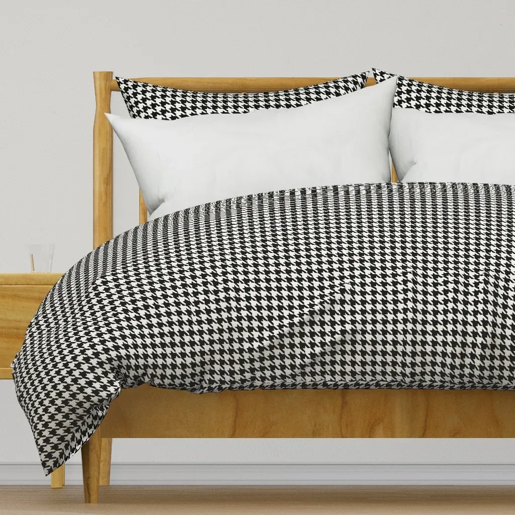 Textured Houndstooth Duvet Cover - Black product