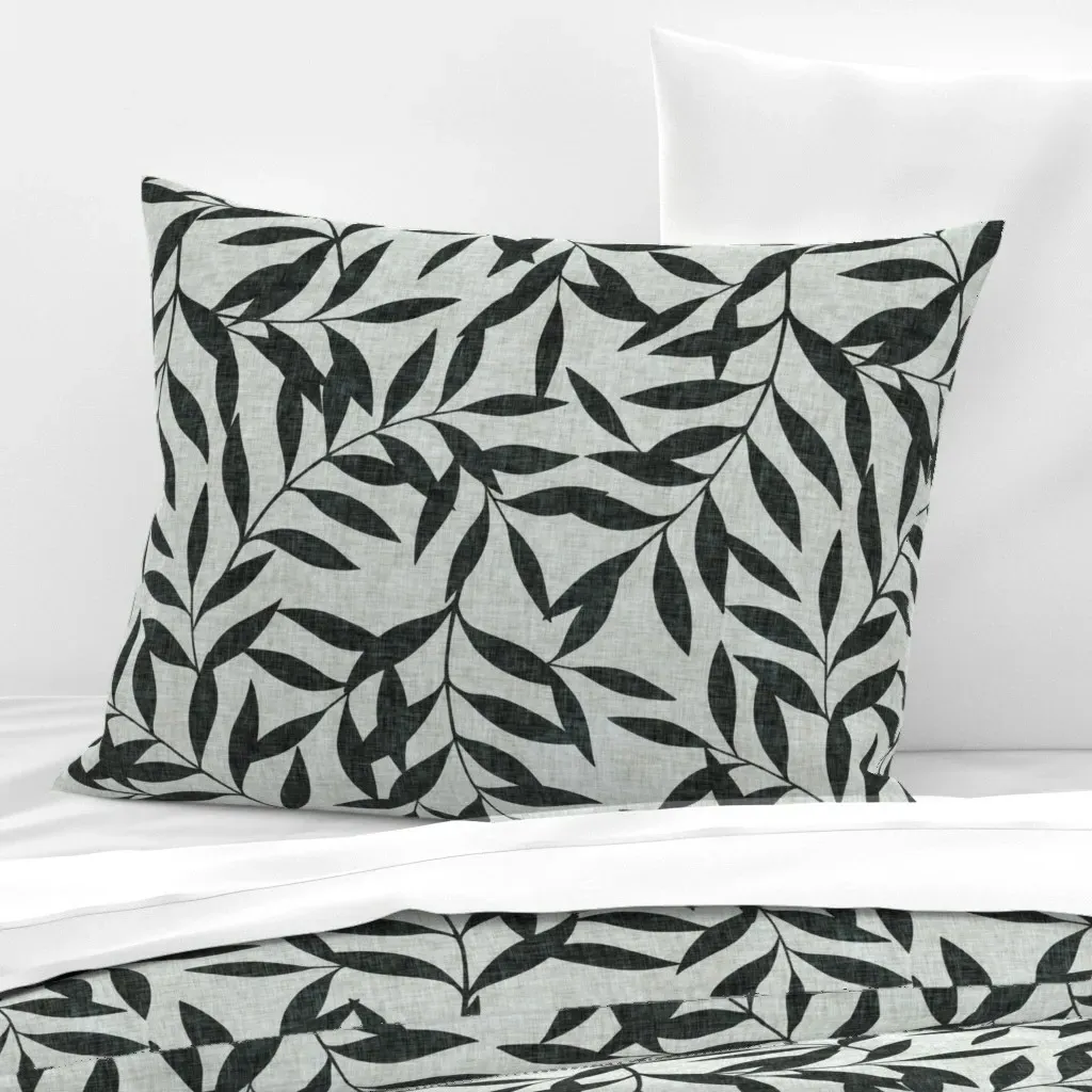 Textured Leaf Whisper Standard Knife Edge Pillow - Bone White, Cotton Sateen product