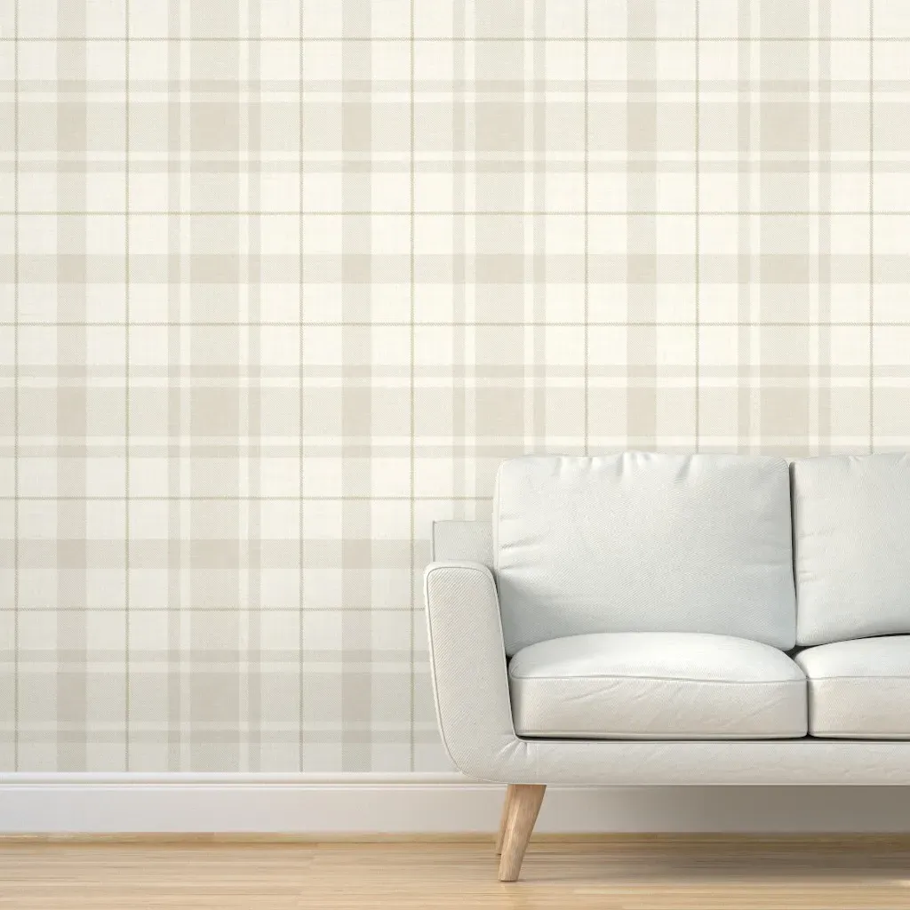 Textured Plaid Peel and Stick Wallpaper - Off-White product