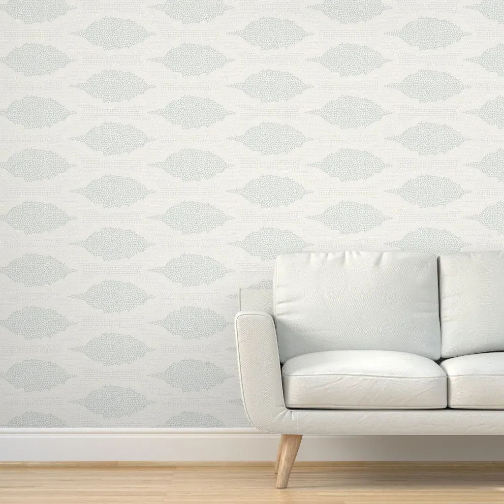 Textured Tonal Terraced Rice Fields Peel and Stick Wallpaper - Blue Lace product