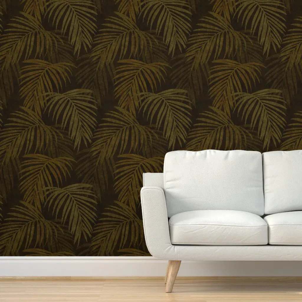 Textured Tropical Palm Peel and Stick Wallpaper - Dark Brown product