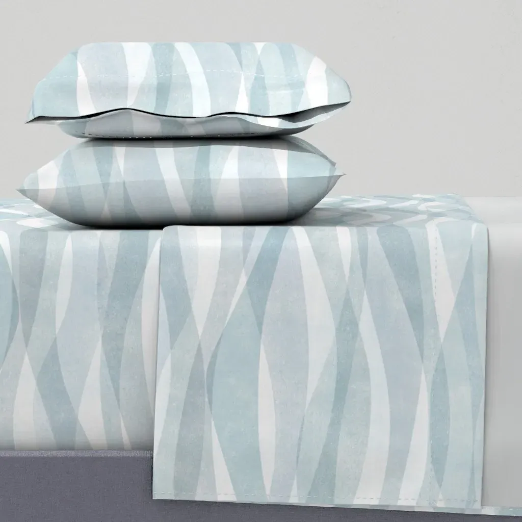 Textured Waves King Size Sheet Set - Light Blue product