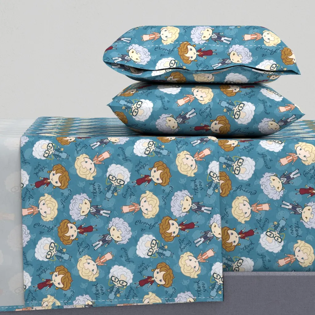 Thank You For Being A Friend Queen Sheet Set - Teal product