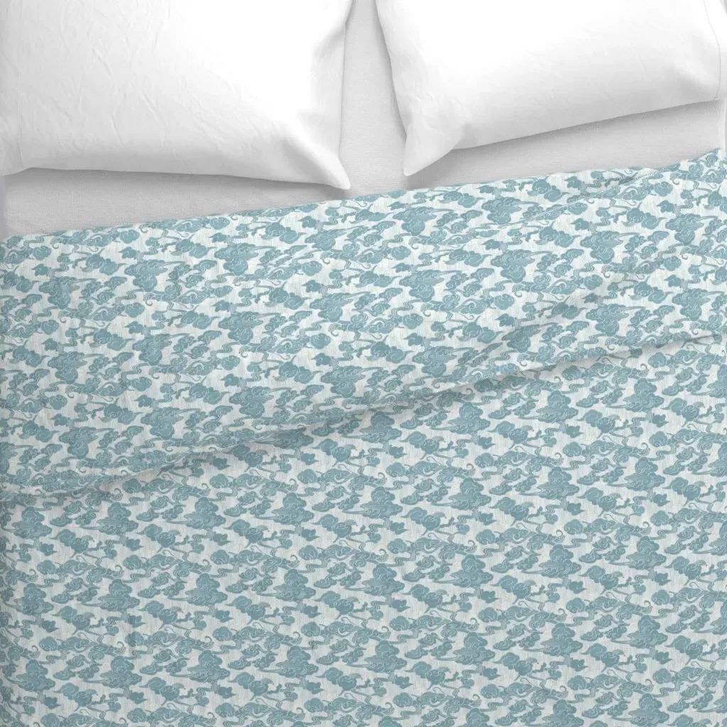The April Sky Neutral Pastel Duvet Cover - Blue alternate view
