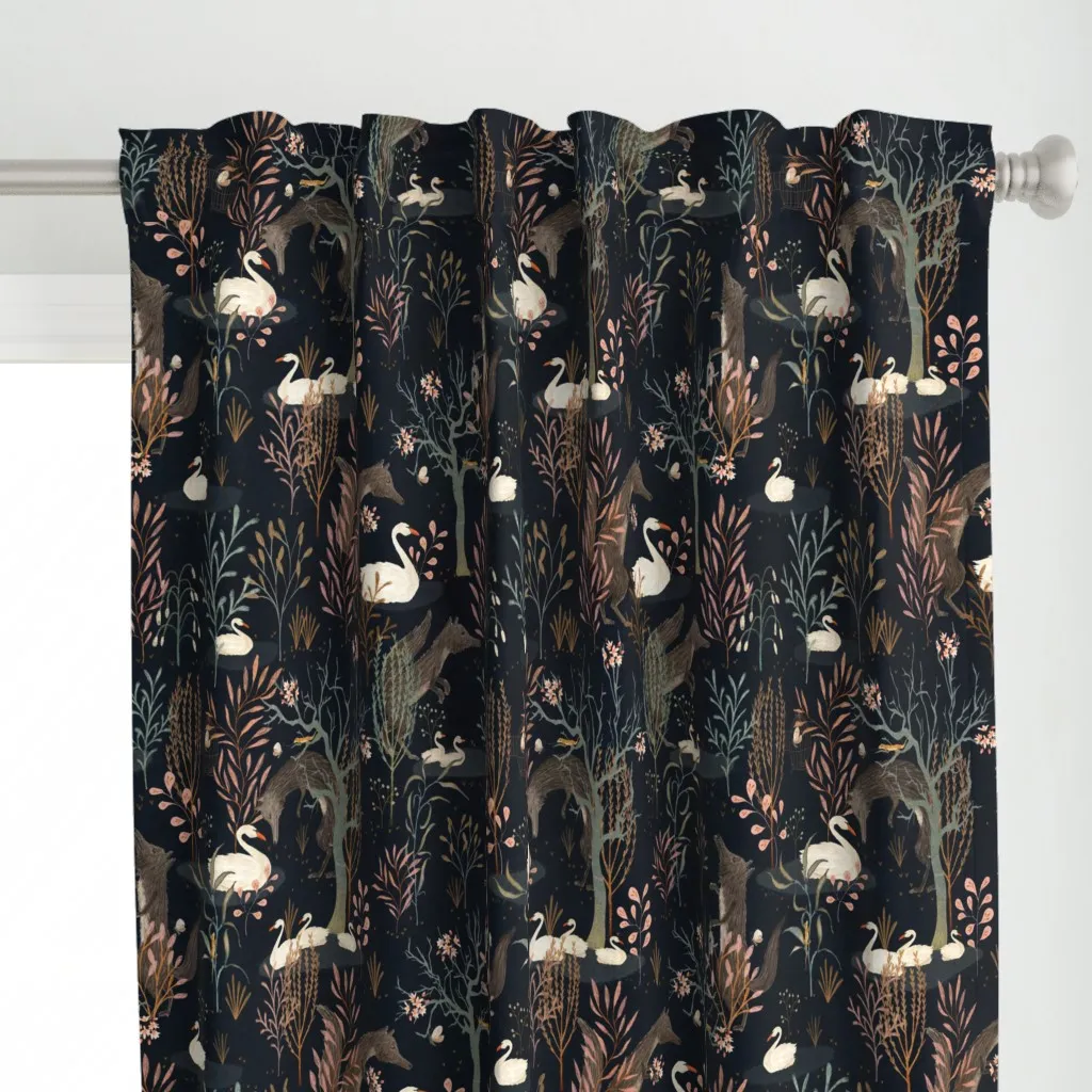 The Black Forest Large Curtain Panel - Dark Teal alternate view