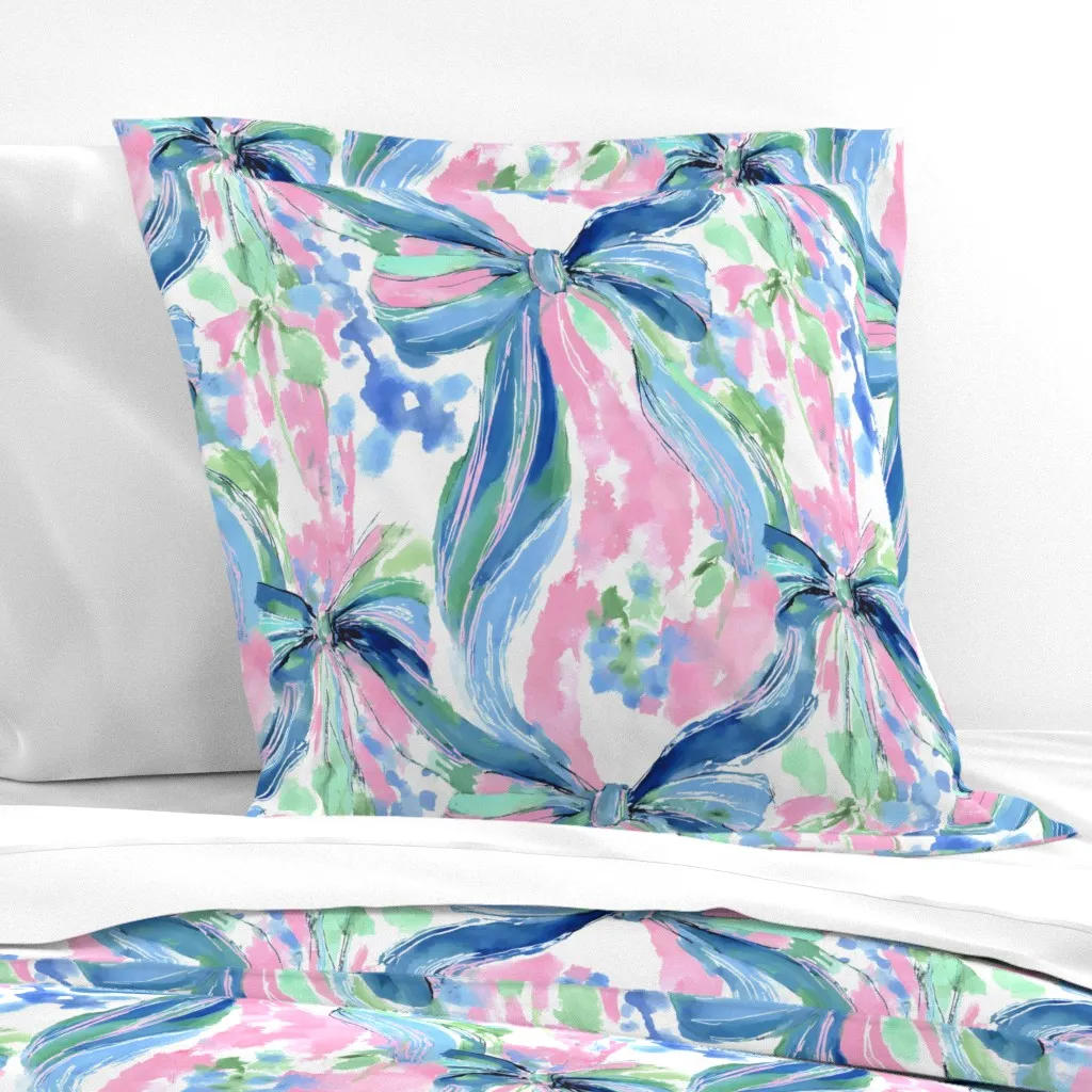 The Bow Must Go On Euro Pillow Sham - Blue product