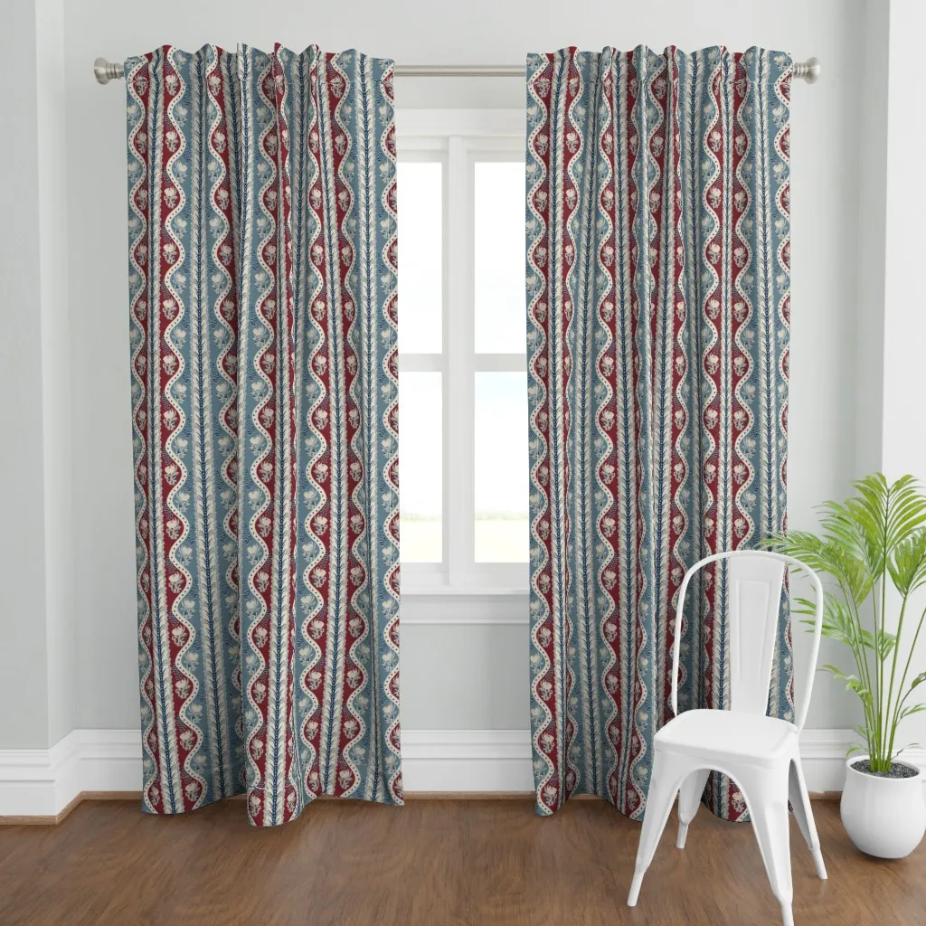 The Enchanted Forest Path Curtain Panel - Burgundy Red product