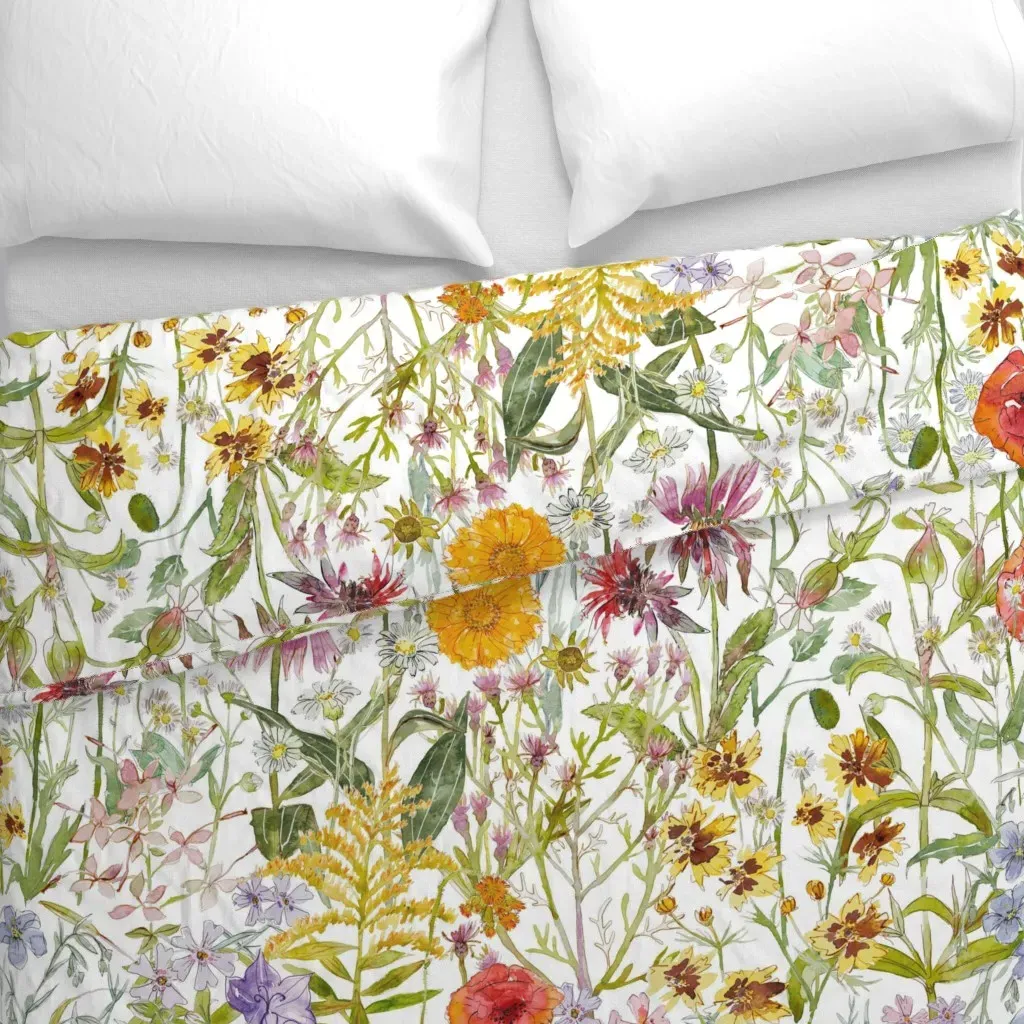 The Flowers In My Garden Duvet Cover - Purple alternate view