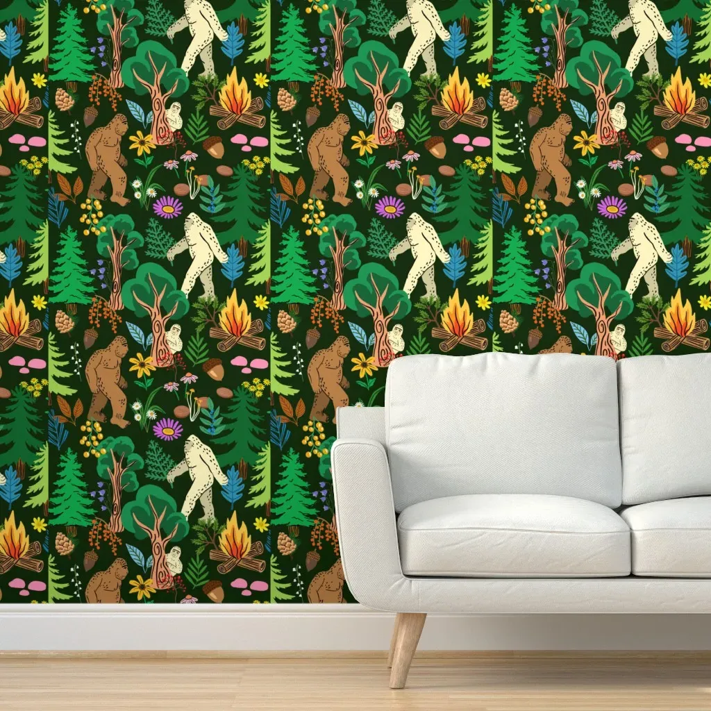 The Forest Dwellers Peel and Stick Wallpaper - Dark Green product