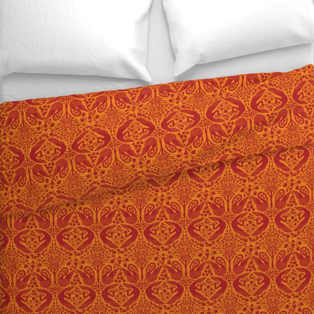 The Garden Of Earthly Delights Duvet Cover - Crimson alternate view