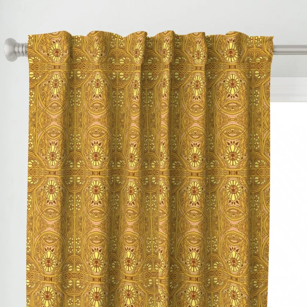 The Golden Touch Curtain Panel - Gold alternate view