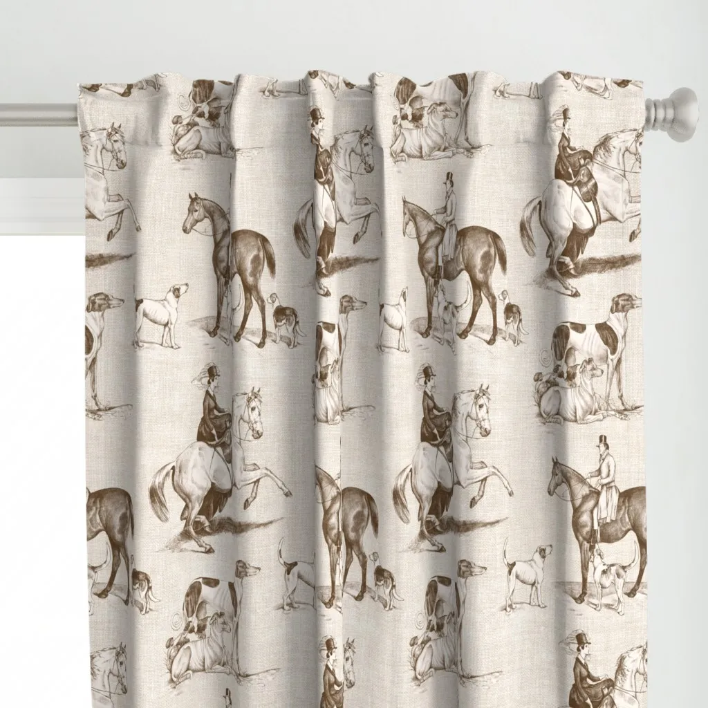 The Hunt - British Curtain Panel - Brown alternate view