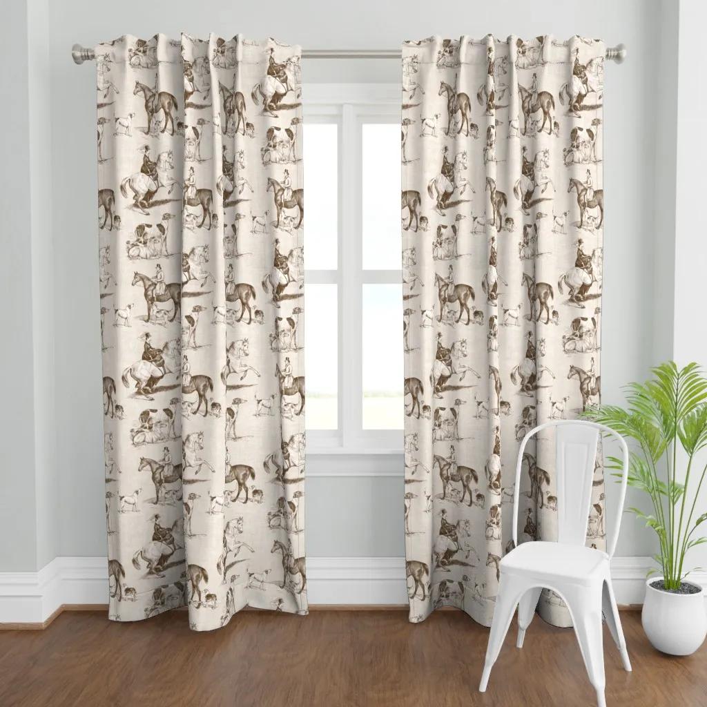 The Hunt - British Curtain Panel - Brown product