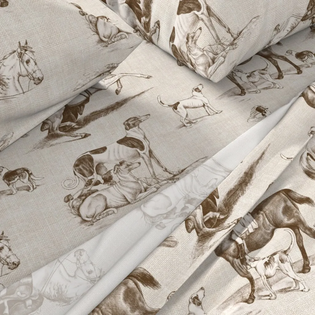 The Hunt British Equestrian Toile Cal King Sheet Set - Brown alternate view