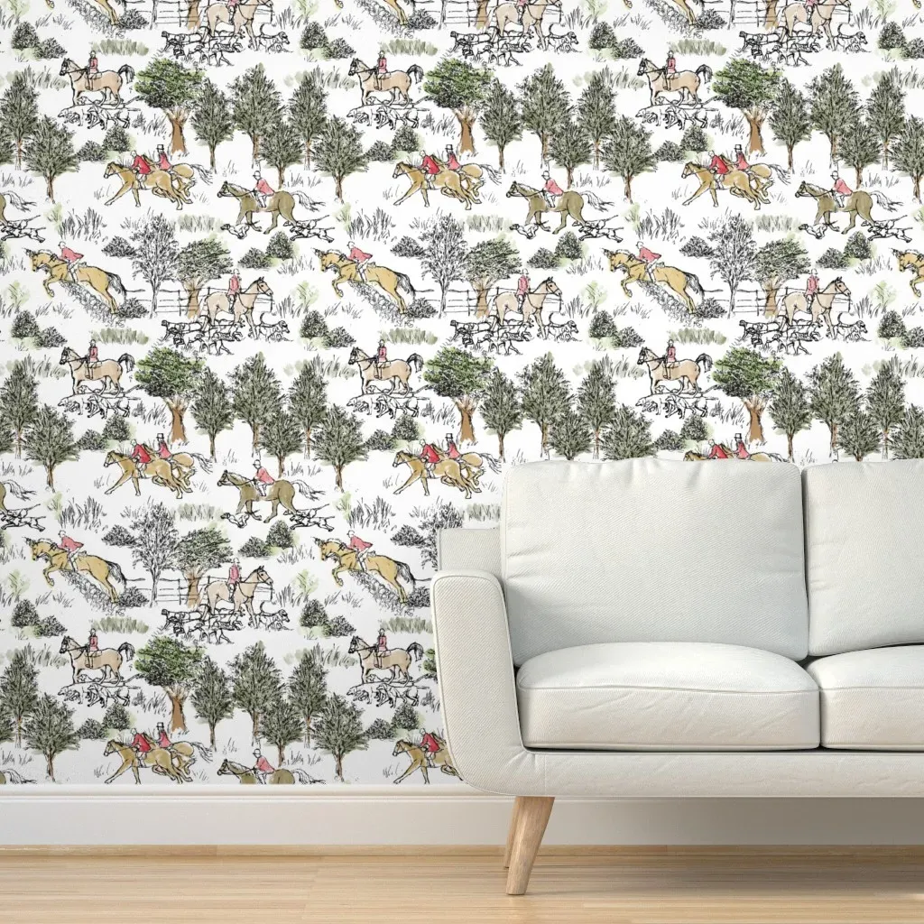 The Hunt Peel and Stick Wallpaper - Gray, Green product