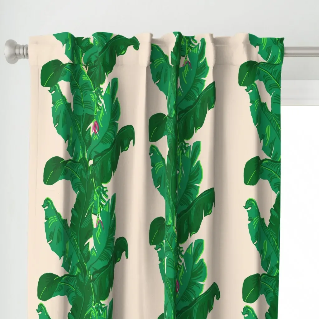 The Jungle Room Banana Curtain Panel - Green alternate view