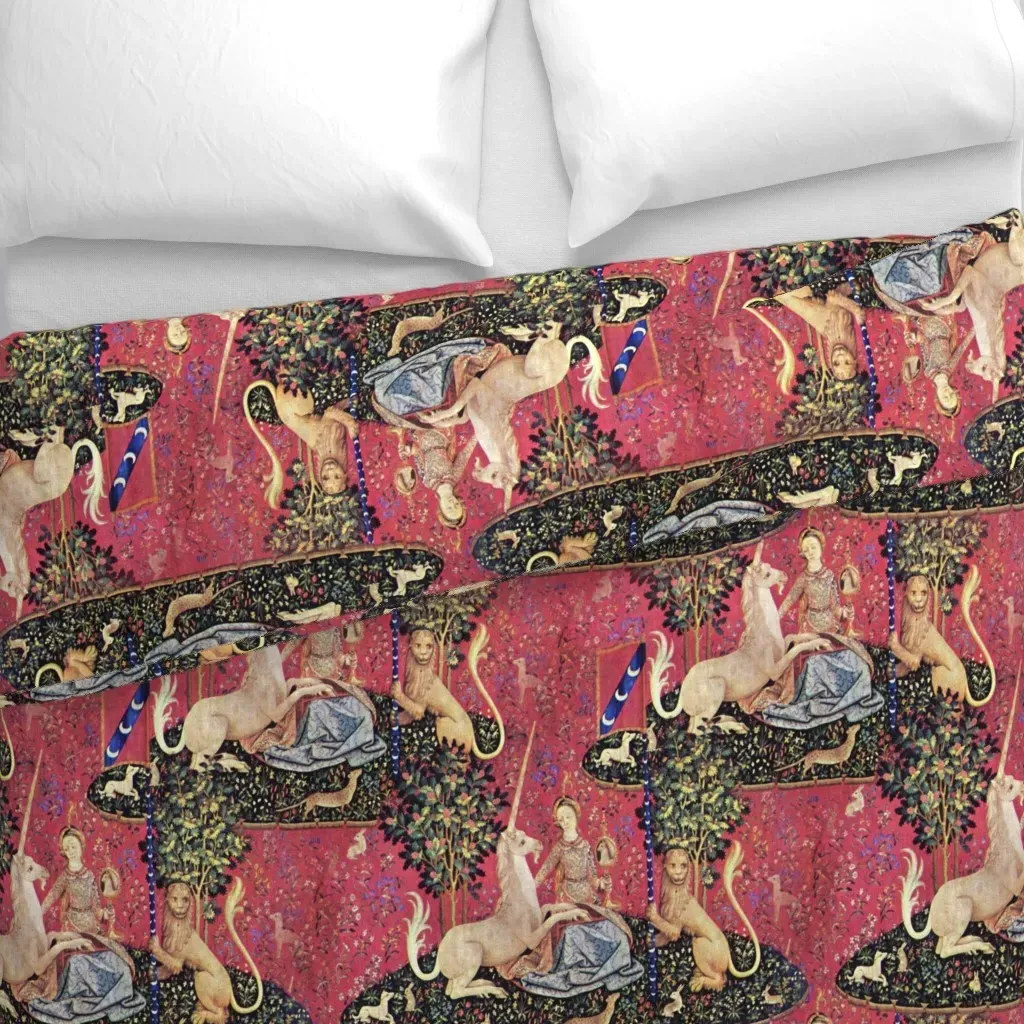 The Lady & The Unicorn Duvet Cover - Red alternate view