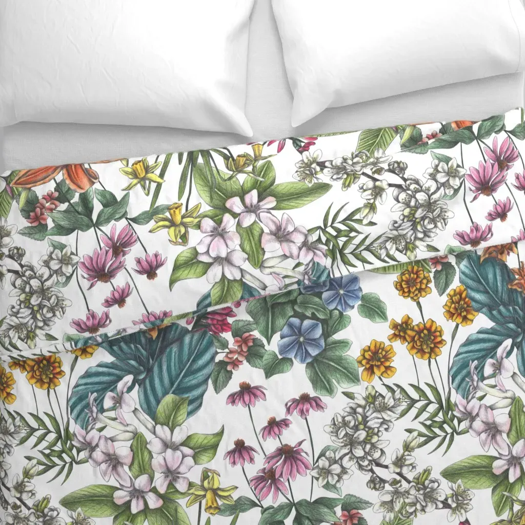 The Language Of Flowers Duvet Cover - Green alternate view
