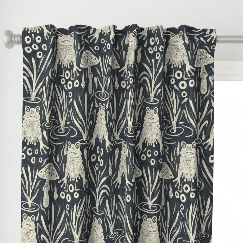 The Leap Frog Curtain Panel - Off-White alternate view