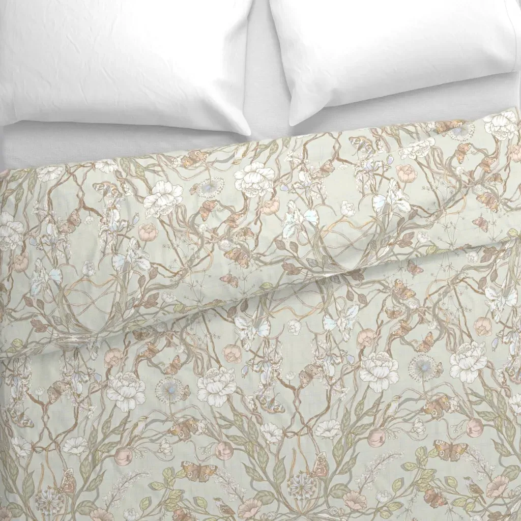 The Naturalist Iced Clover Duvet Cover - Pale Beige alternate view