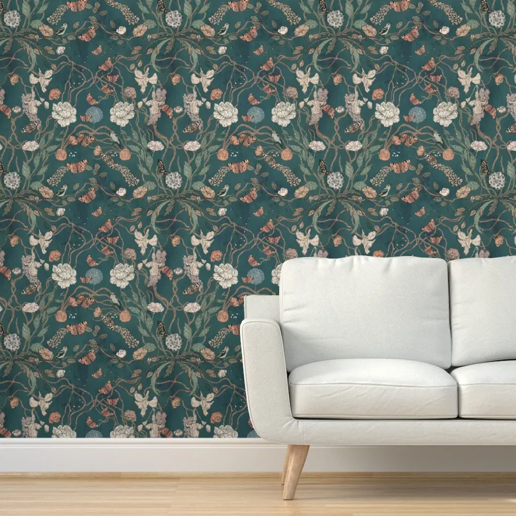 The Naturalist Subdued Woods Peel and Stick Wallpaper - Teal product